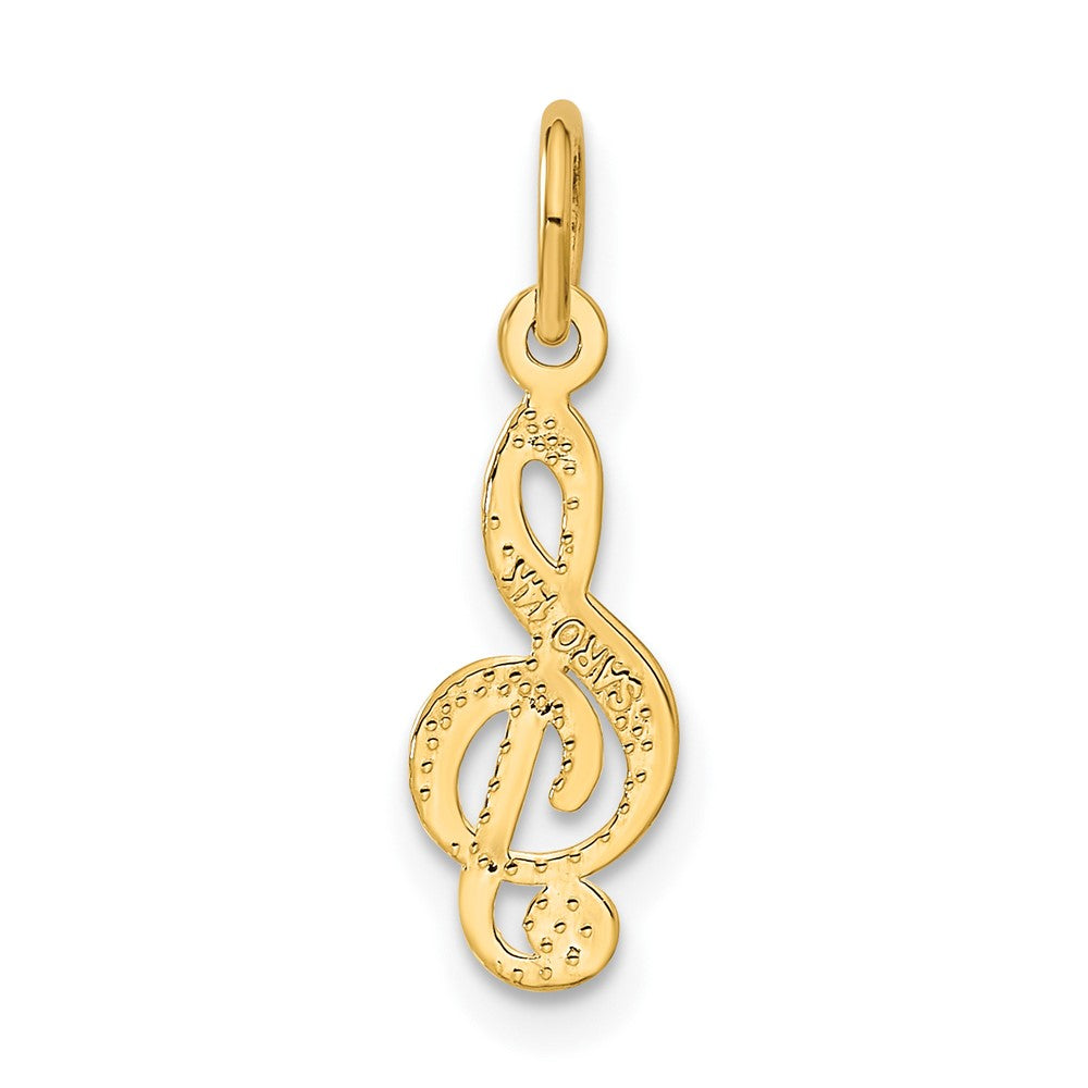 14K Gelbgold Noten Schlüssel Charm