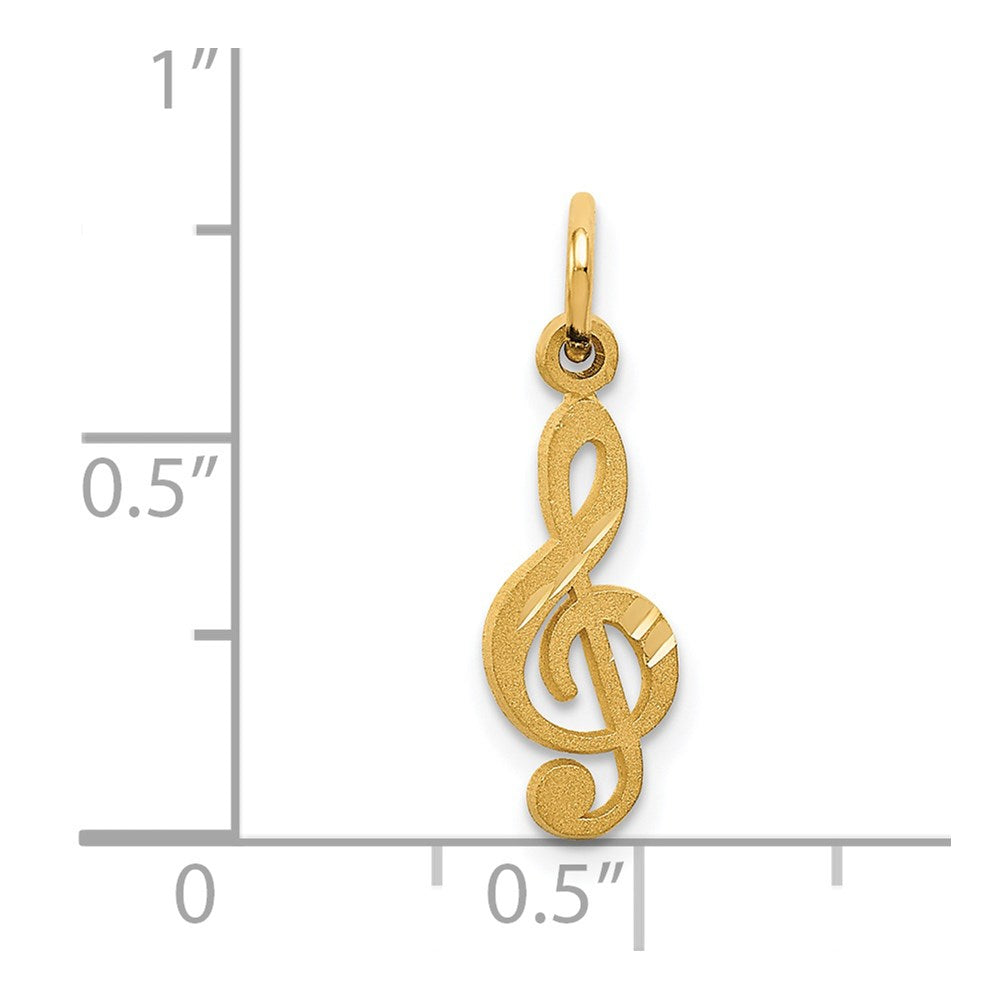 14K Gelbgold Noten Schlüssel Charm