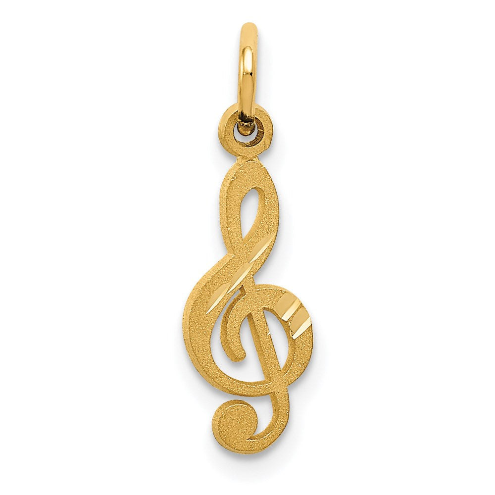 14K Gelbgold Noten Schlüssel Charm