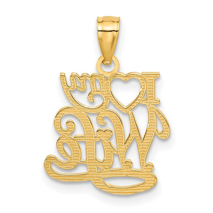 14K Gelbgold I Liebe My Wife Anhänger
