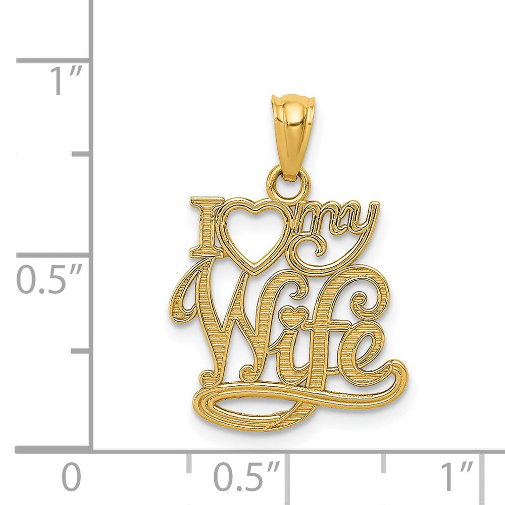 14K Gelbgold I Liebe My Wife Anhänger