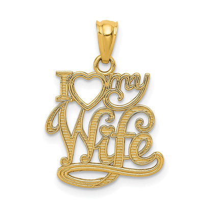 14K Gelbgold I Liebe My Wife Anhänger