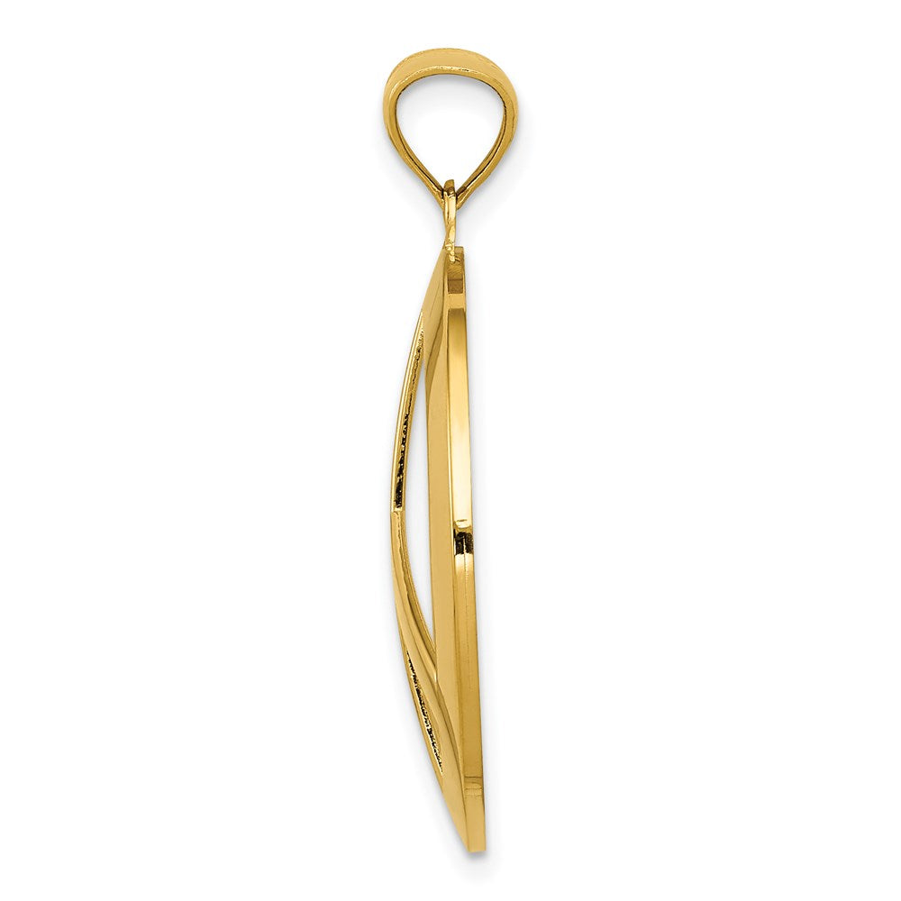 14K Gelbgold Friedenszeichen-Anhänger