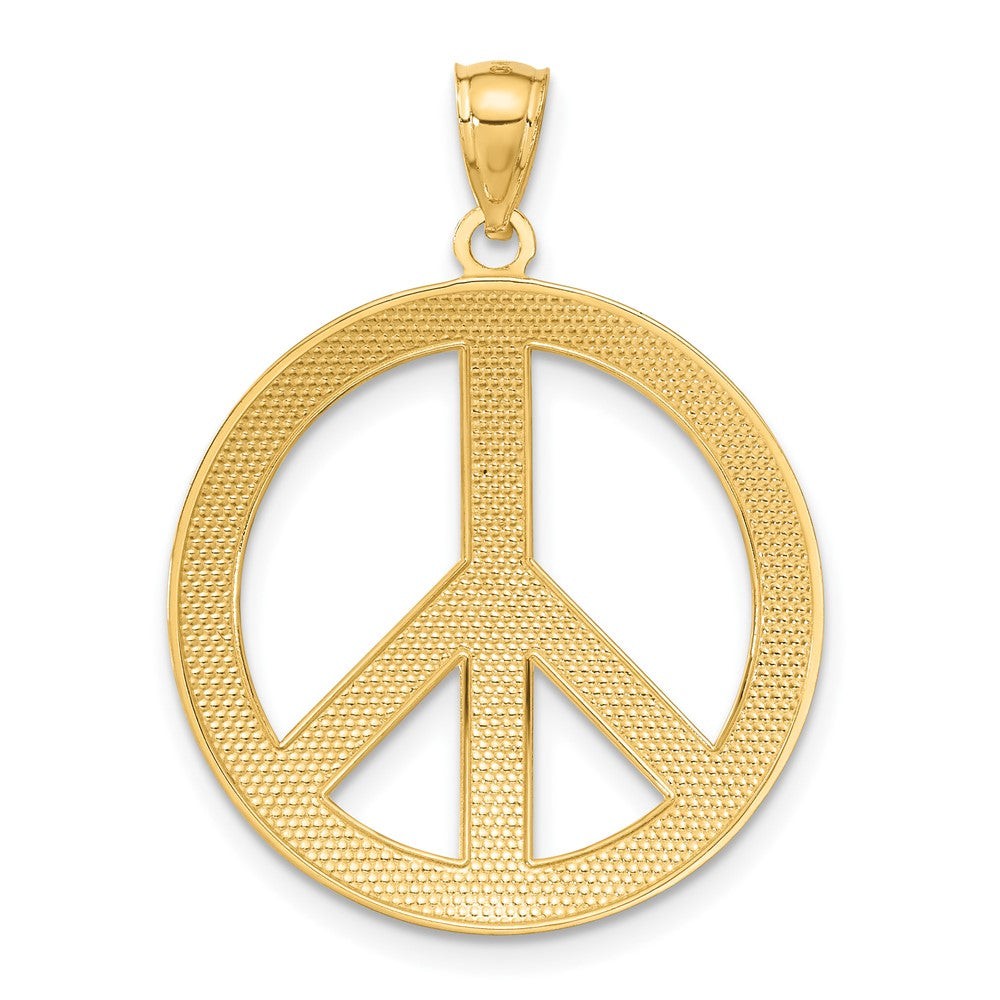 14K Gelbgold Friedenszeichen-Anhänger