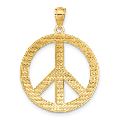 14K Gelbgold Friedenszeichen-Anhänger