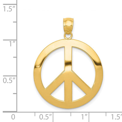 14K Gelbgold Friedenszeichen-Anhänger