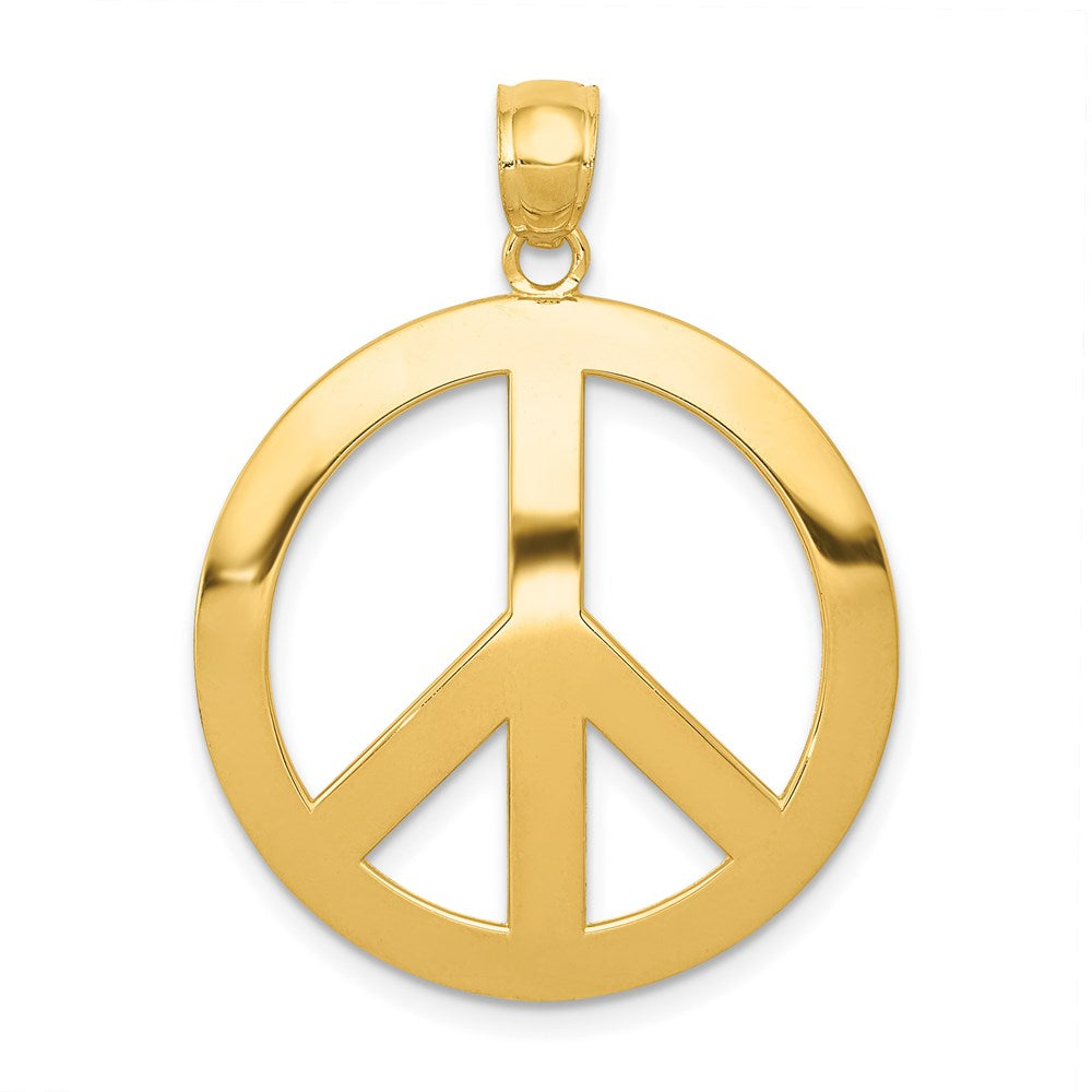 14K Gelbgold Friedenszeichen-Anhänger