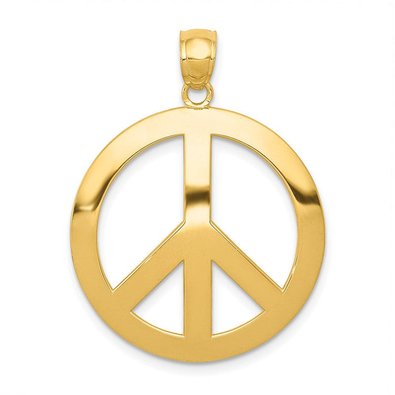 14K Gelbgold Friedenszeichen-Anhänger