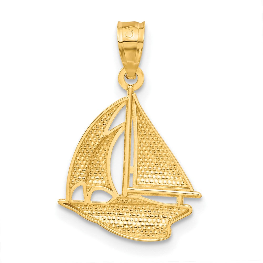 14K Gelbgold Segelboot Anhänger