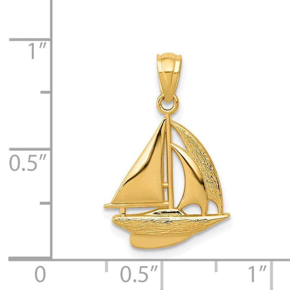 14K Gelbgold Segelboot Anhänger