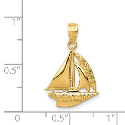 14K Gelbgold Segelboot Anhänger