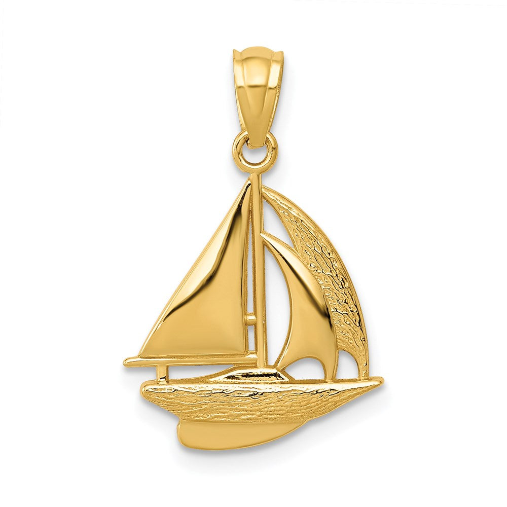 14K Gelbgold Segelboot Anhänger