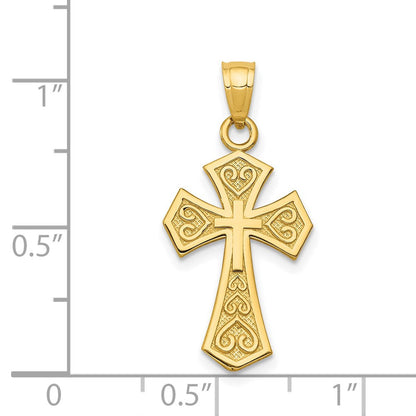 14K Gelbgold Wendbar Passion Kreuz Anhänger