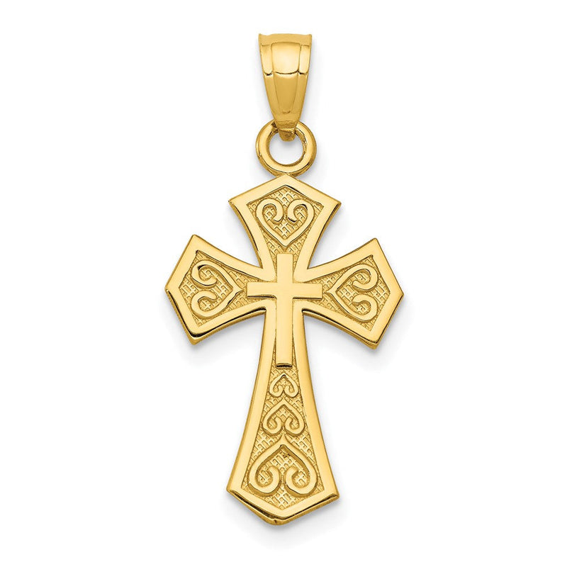 14K Gelbgold Wendbar Passion Kreuz Anhänger