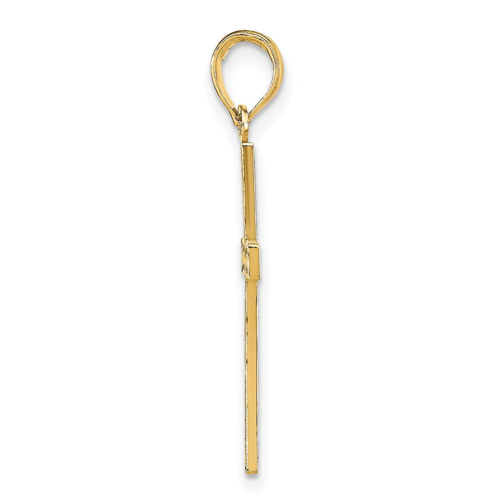 14K Gelbgold Wendbar Glaube Hoffnung Liebe Kreuz Anhänger