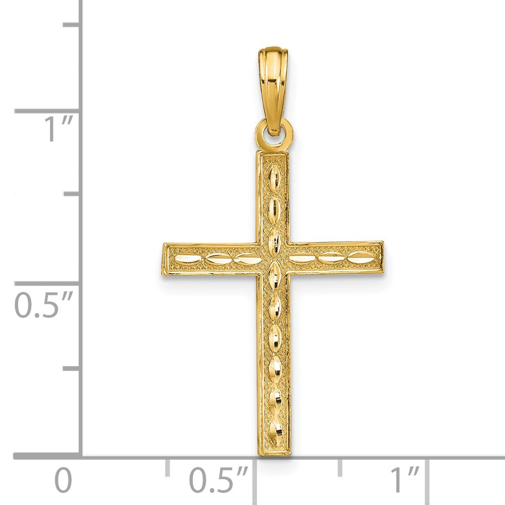 14K Gelbgold Wendbar Glaube Hoffnung Liebe Kreuz Anhänger