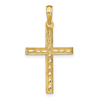 14K Gelbgold Wendbar Glaube Hoffnung Liebe Kreuz Anhänger