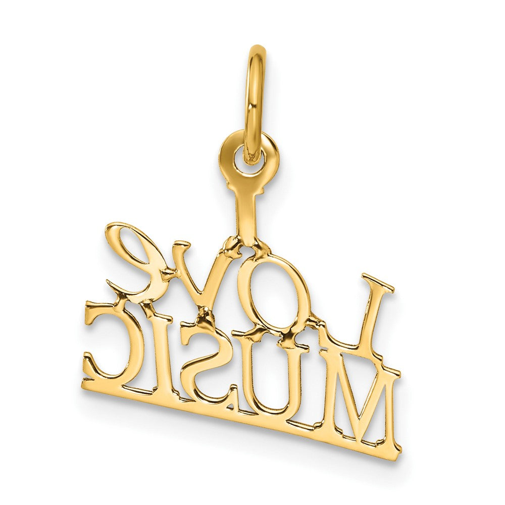 14K Gelbgold I Liebe Musik Charm