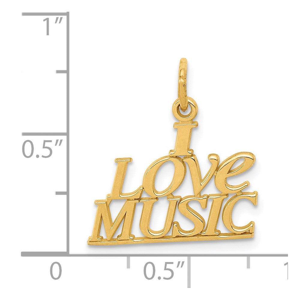 14K Gelbgold I Liebe Musik Charm