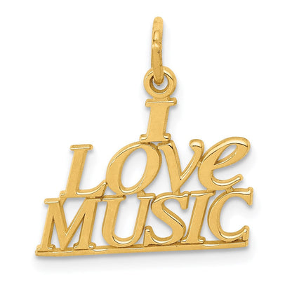 14K Gelbgold I Liebe Musik Charm