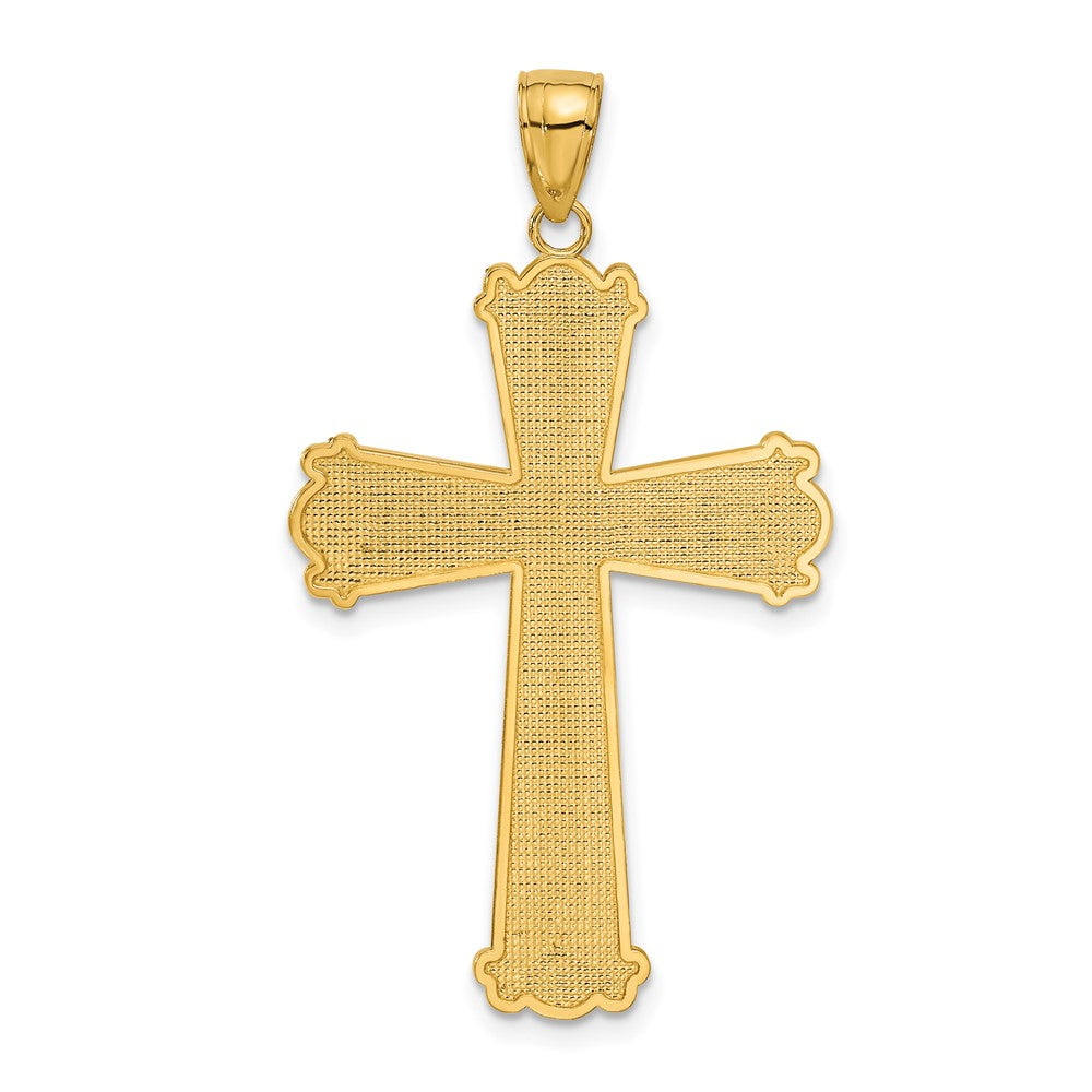 14K Gelbgold Kreuzanhänger, diamantiert