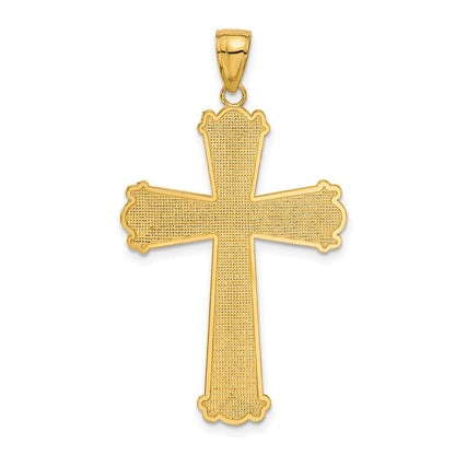 14K Gelbgold Kreuzanhänger, diamantiert