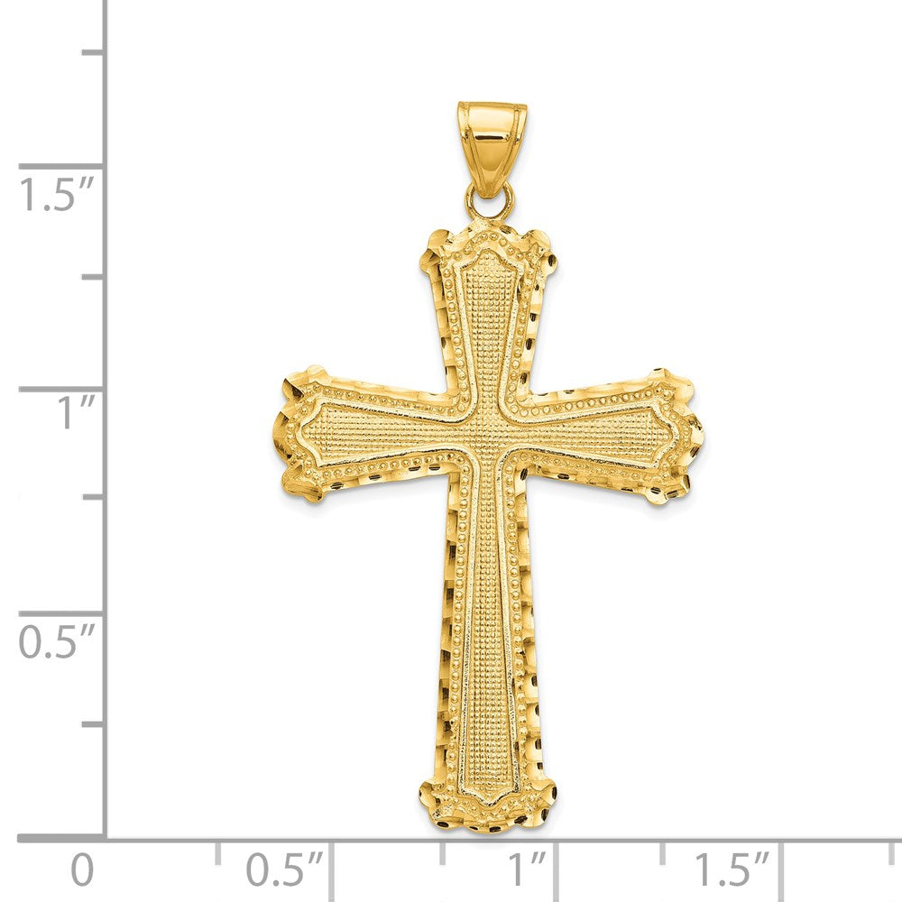 14K Gelbgold Kreuzanhänger, diamantiert