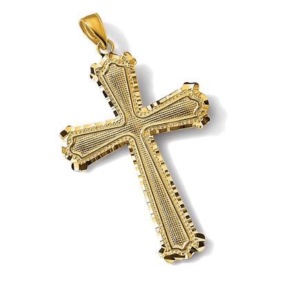 14K Gelbgold Kreuzanhänger, diamantiert