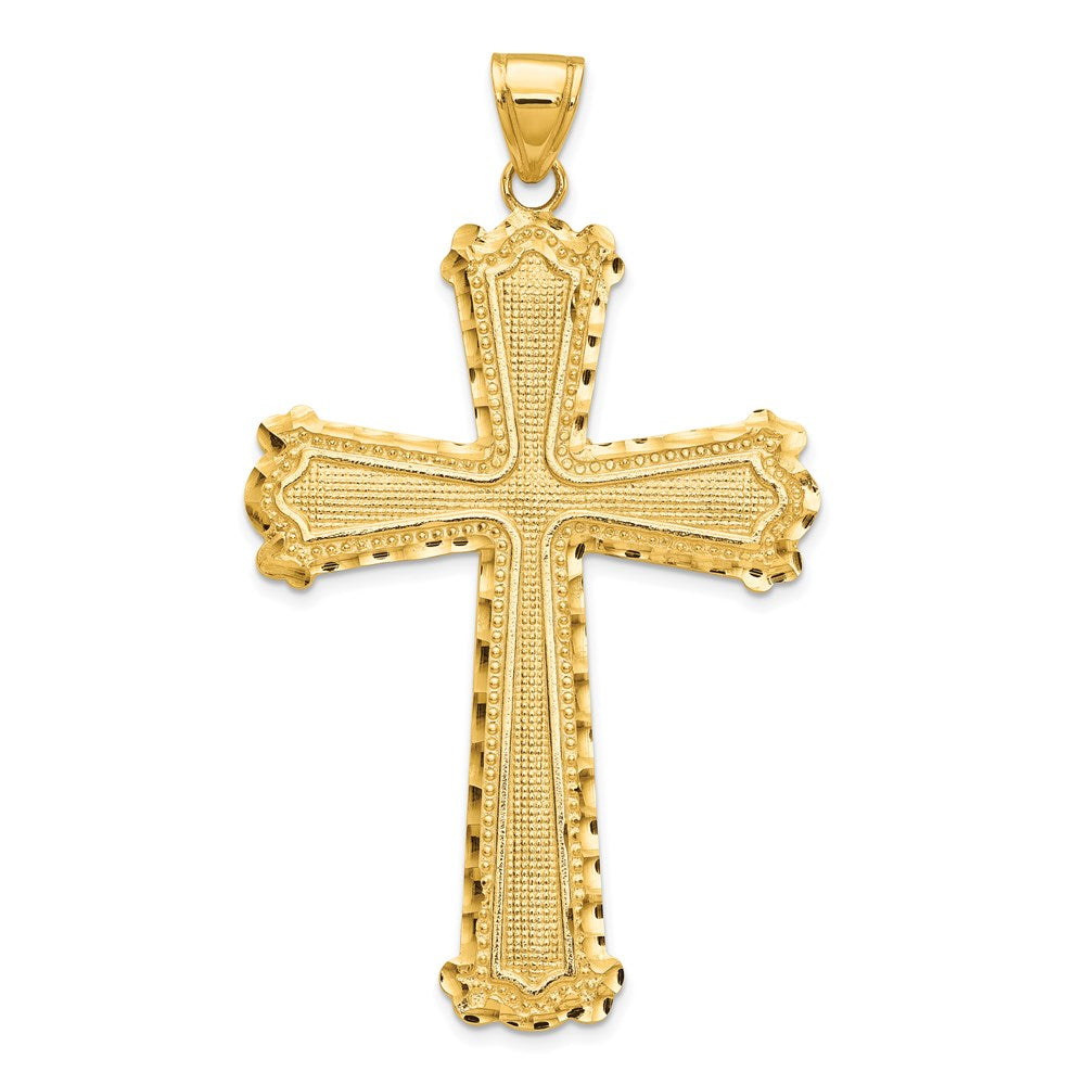 14K Gelbgold Kreuzanhänger, diamantiert