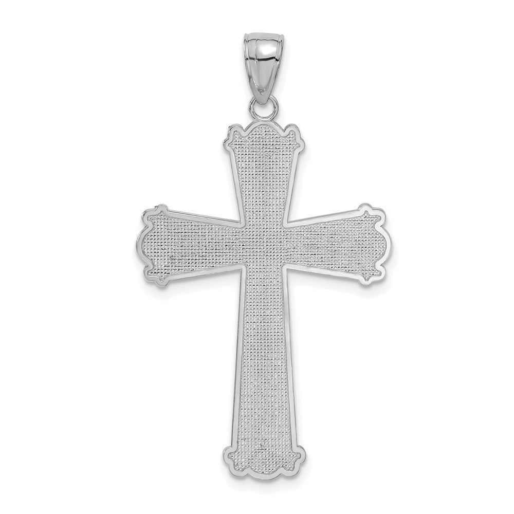 14K Weißgold Diamant-geschliffener Kreuz-Anhänger