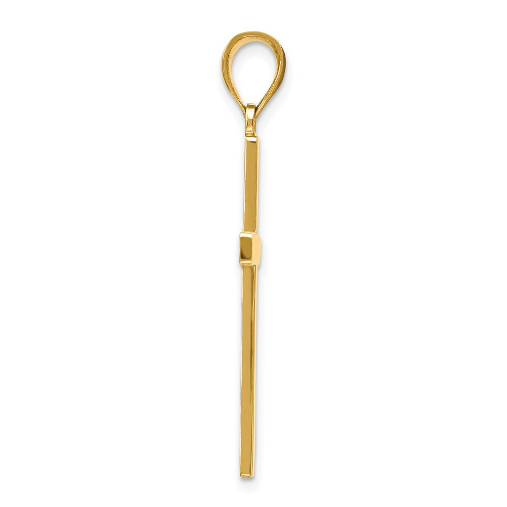 14K Gelbgold massiver wendbarer lateinischer Kreuz-Anhänger