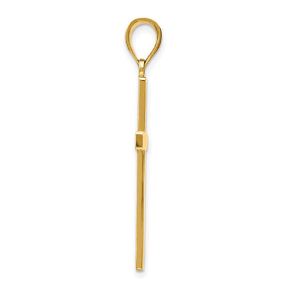 14K Gelbgold massiver wendbarer lateinischer Kreuz-Anhänger