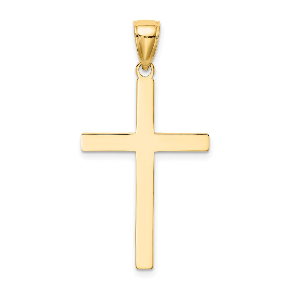 14K Gelbgold massiver wendbarer lateinischer Kreuz-Anhänger