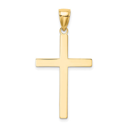 14K Gelbgold massiver wendbarer lateinischer Kreuz-Anhänger