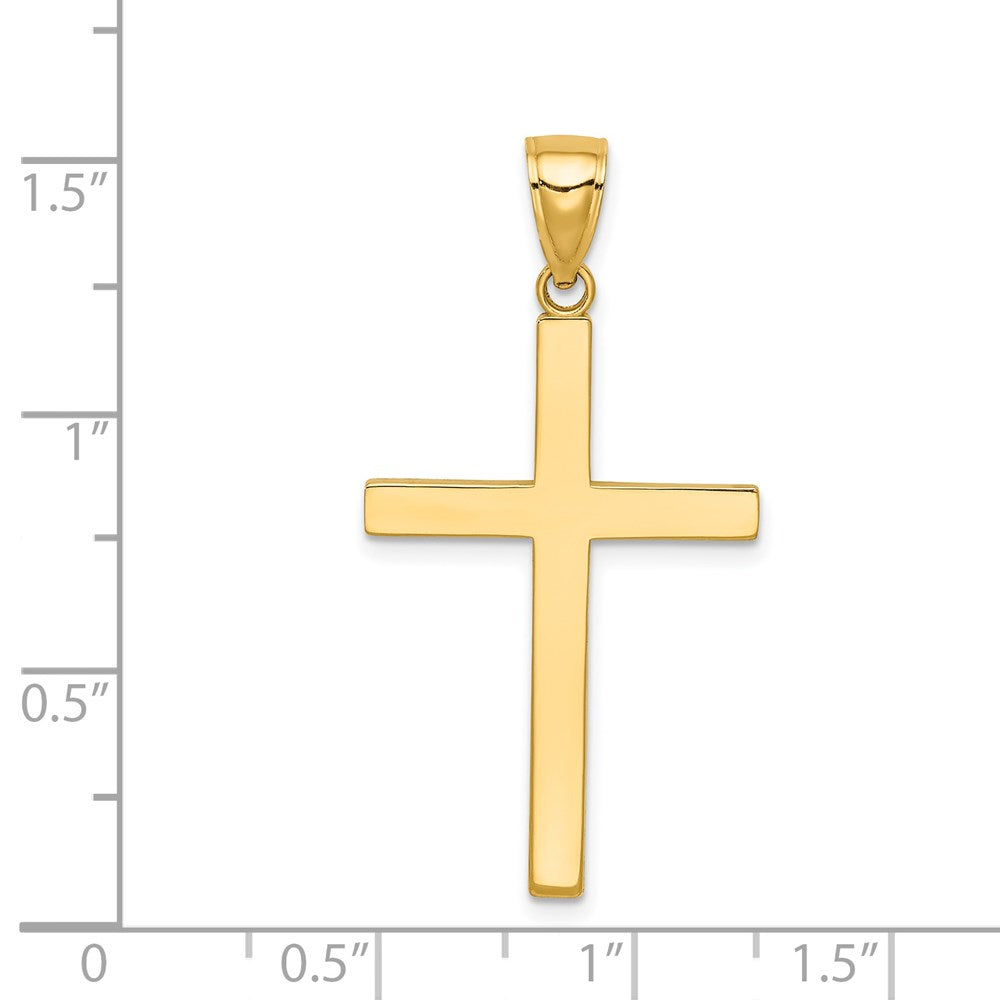 14K Gelbgold massiver wendbarer lateinischer Kreuz-Anhänger