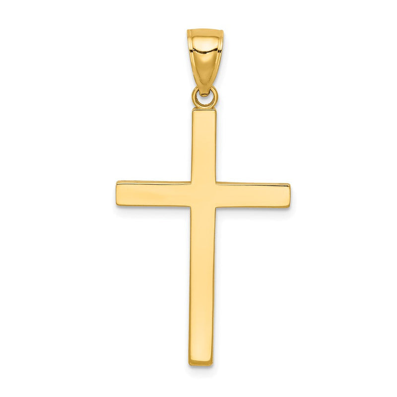 14K Gelbgold massiver wendbarer lateinischer Kreuz-Anhänger