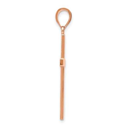 14K Roségold Stab-Kreuz-Anhänger