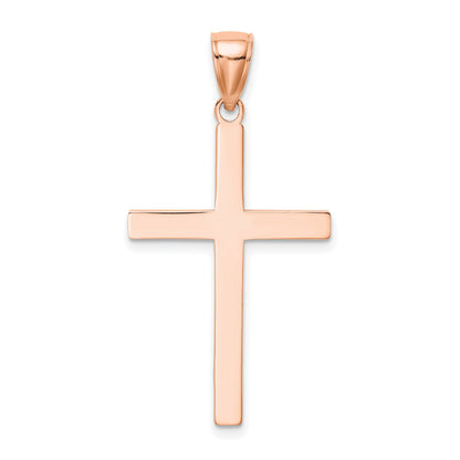 14K Roségold Stab-Kreuz-Anhänger