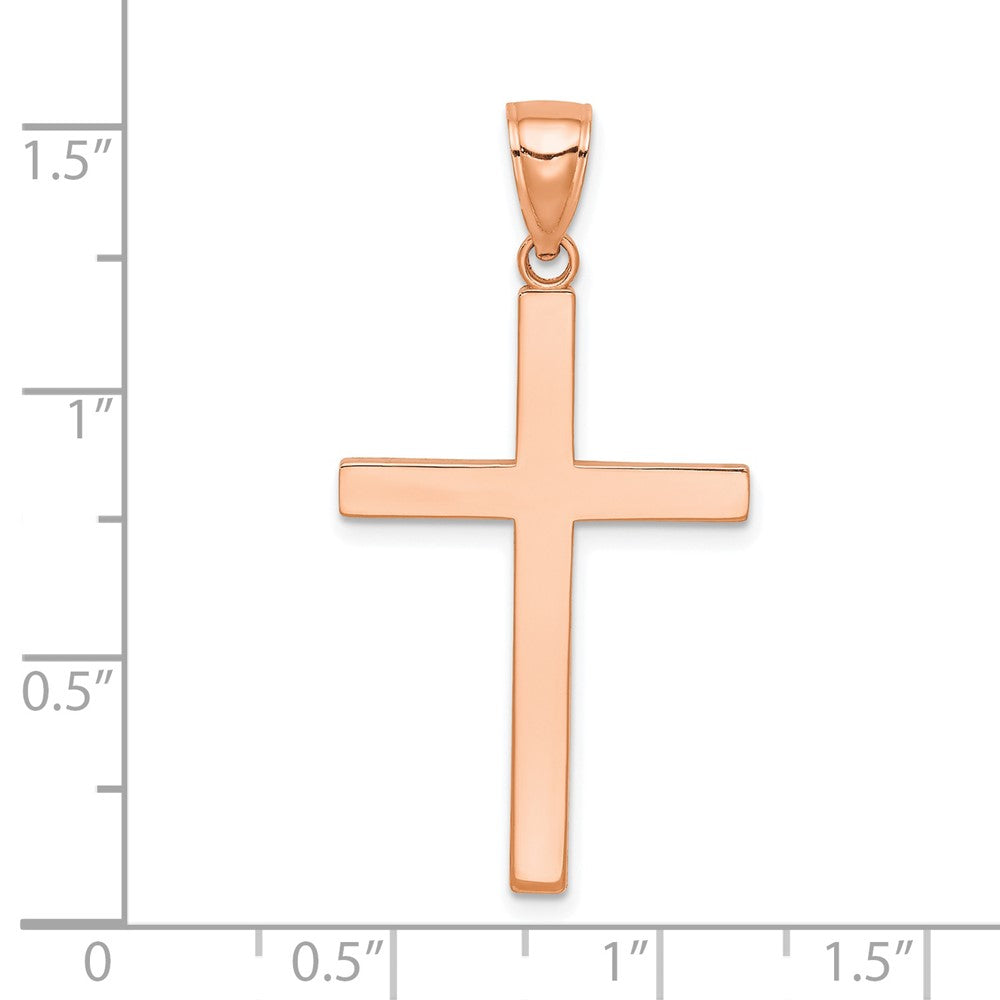 14K Roségold Stab-Kreuz-Anhänger