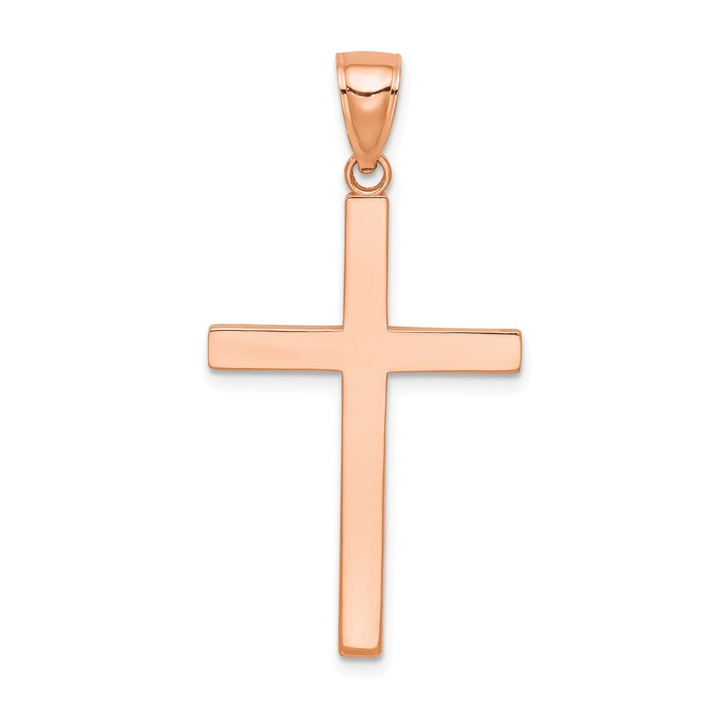 14K Roségold Stab-Kreuz-Anhänger