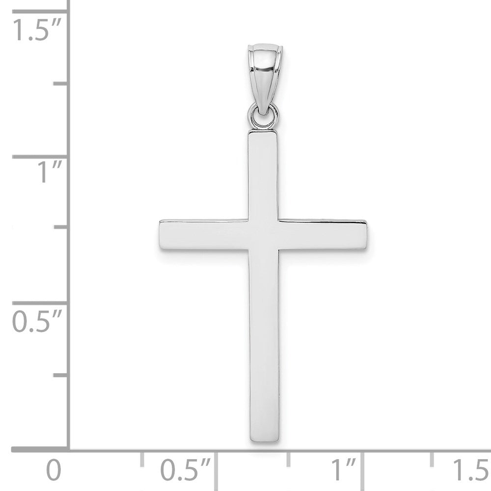 14K Weißgold massiver wendbarer Kreuzanhänger (Lateinisches Kreuz)