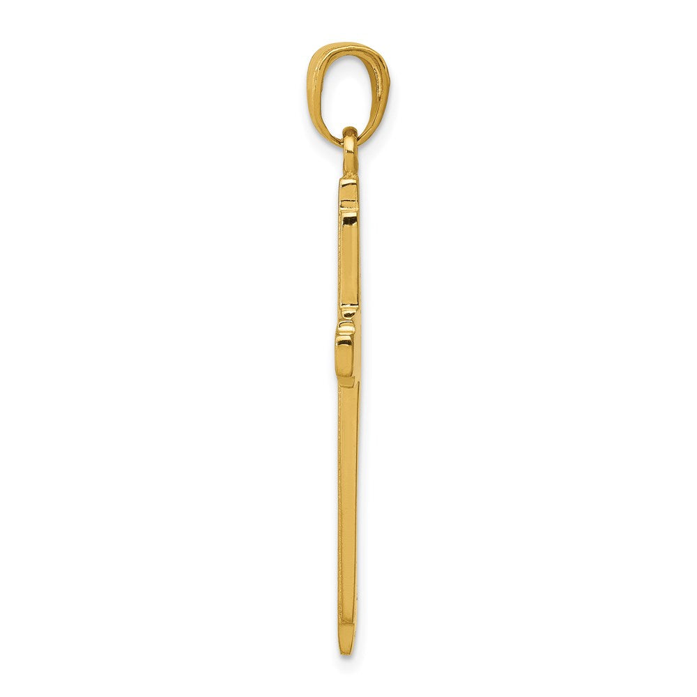 14K Gelbgold massiver Kreuz-Anhänger