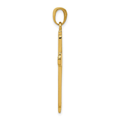 14K Gelbgold massiver Kreuz-Anhänger