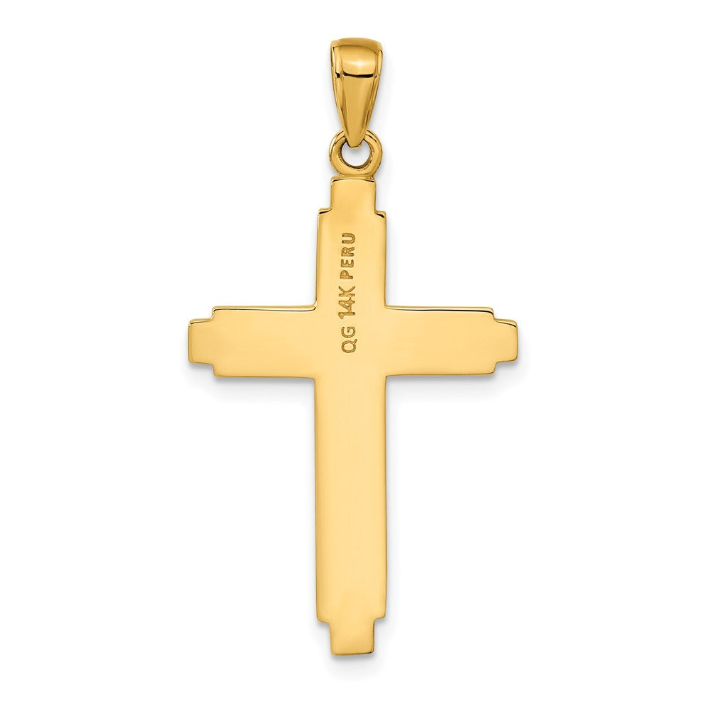 14K Gelbgold massiver Kreuz-Anhänger
