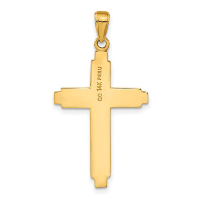 14K Gelbgold massiver Kreuz-Anhänger