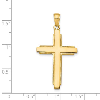 14K Gelbgold massiver Kreuz-Anhänger