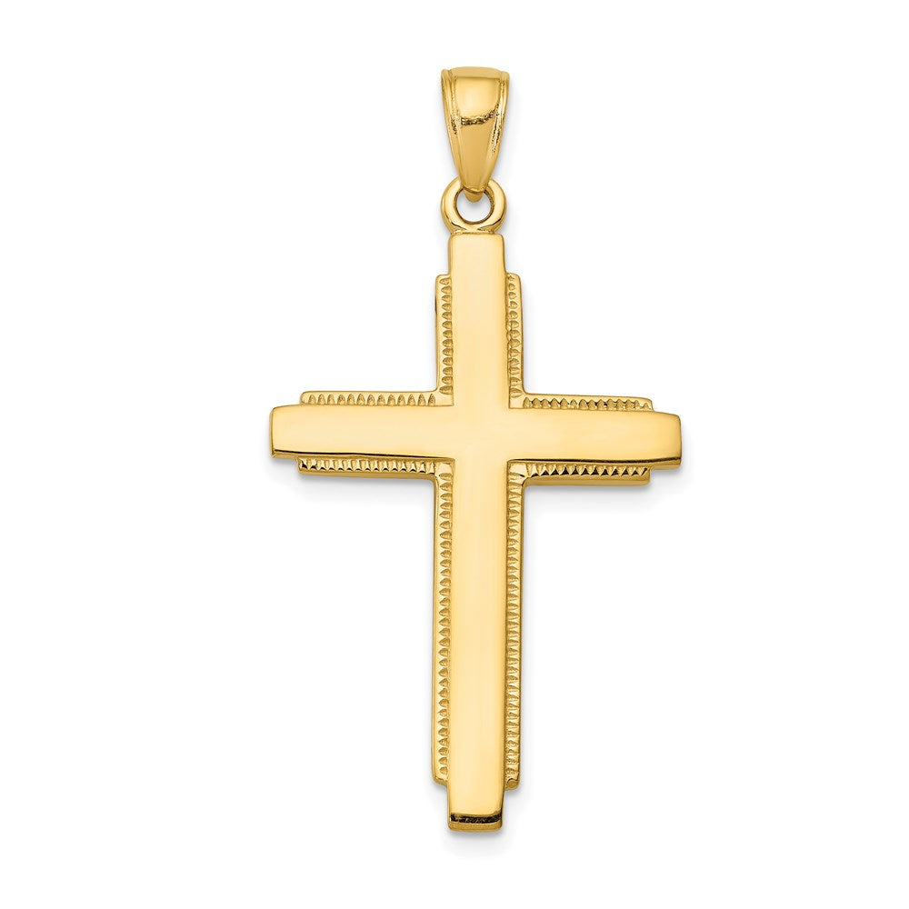 14K Gelbgold massiver Kreuz-Anhänger