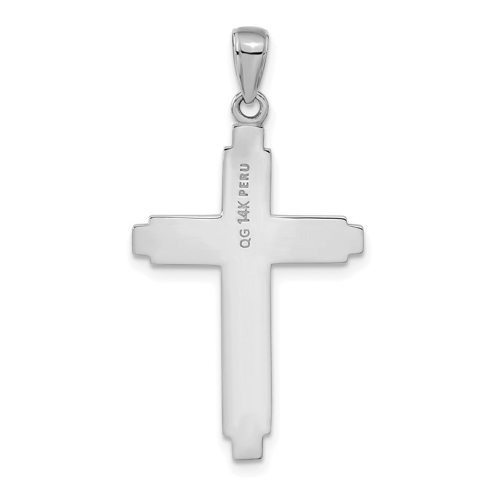 Anhänger Kreuz massiv aus 14K Weißgold