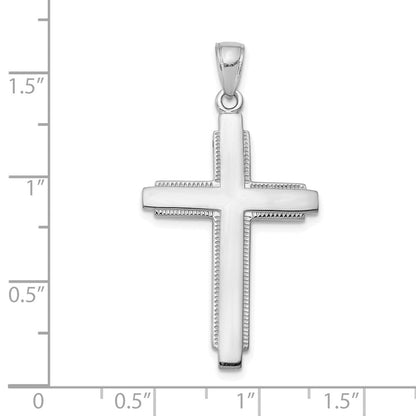 Anhänger Kreuz massiv aus 14K Weißgold
