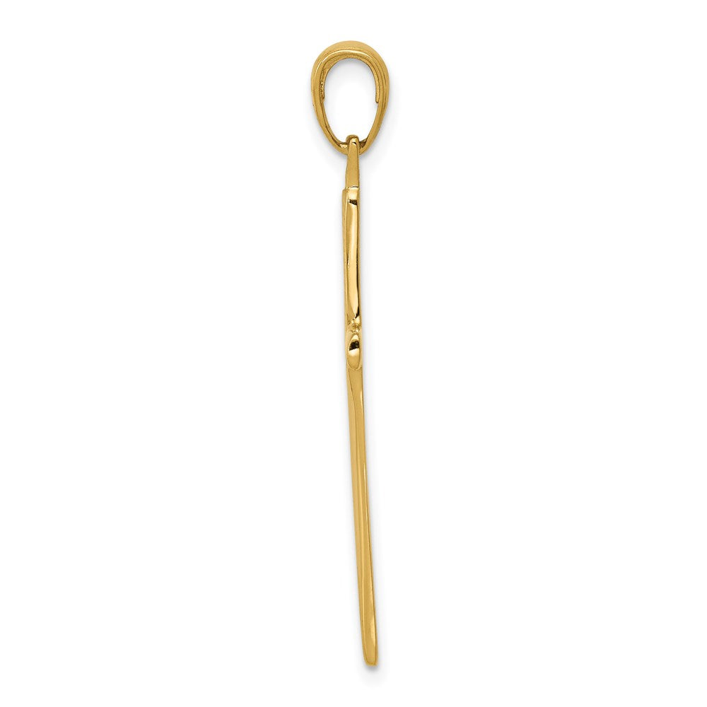 14K Gelbgold Stabkreuz-Anhänger mit Satin-Finish-Akzenten